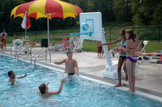 Kids playing in pool