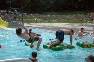 Kids playing in pool